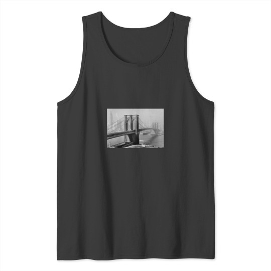 Discover 1940_s Bridge Black and White Daytime Photograph Tank Tops