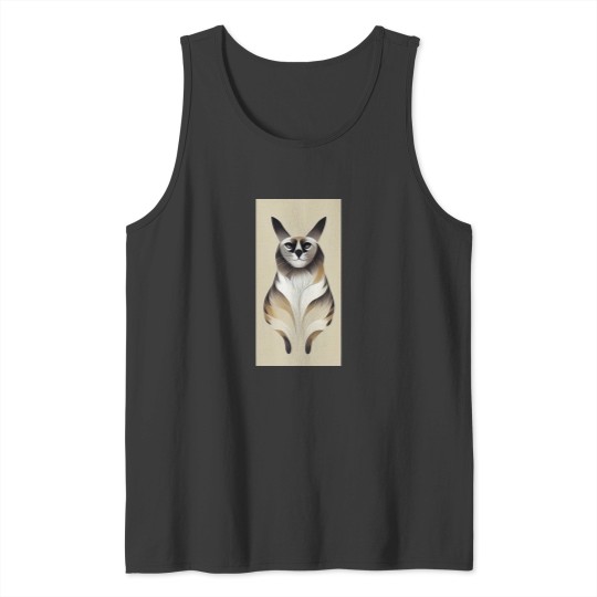 Discover Abstract Balinese cat Tank Tops