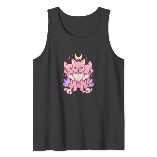 Discover Kawaii Pastel Goth Cute Creepy Occult Cerberus Tank Tops