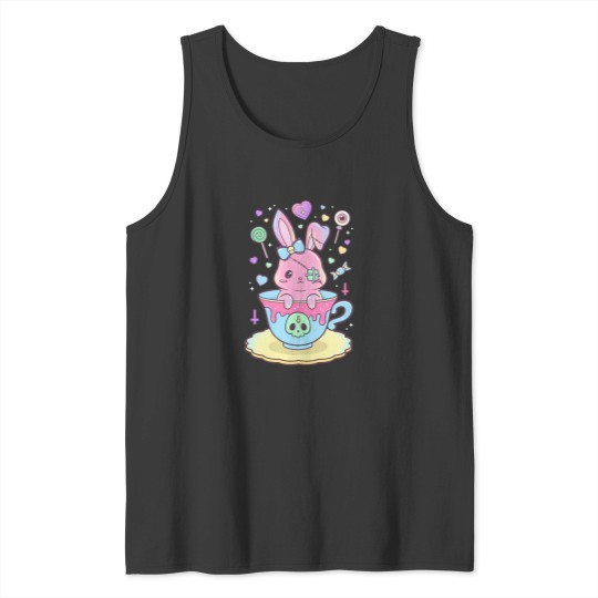 Discover Kawaii Pastel Goth Cute Creepy Occult Rabbit Tank Tops