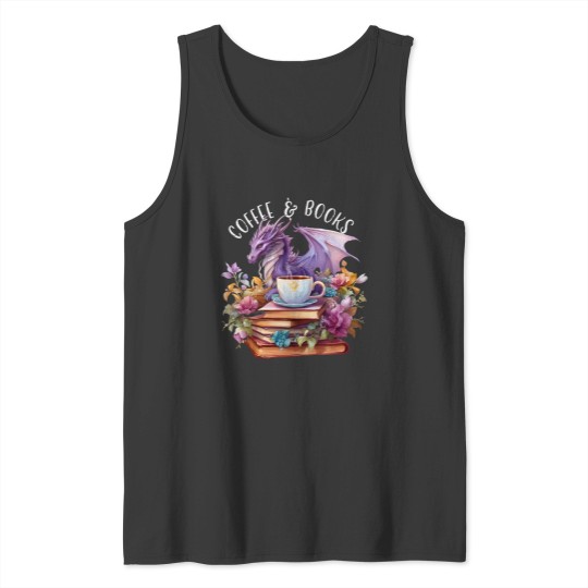 Discover Dragons Coffee Books Bookworm Fantasy Dragon Lover Themed Tank Tops