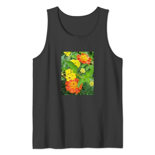 Discover yellow and orange flower Tank Tops