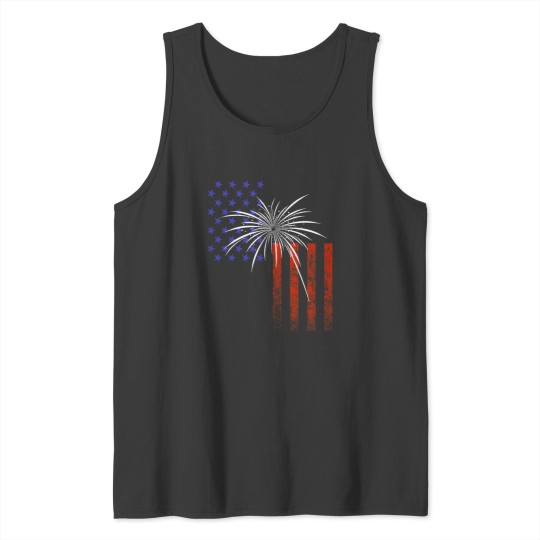 Discover 4th of July American Flags and Firework Tank Tops