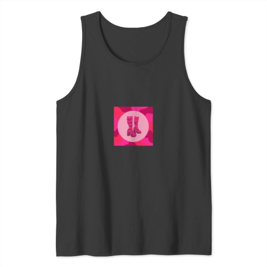 Discover Pink 70s Style Platform Boots Long Tank Tops