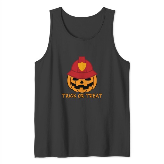 Discover FireFighter Pumpkin Trick or Treat Tank Tops