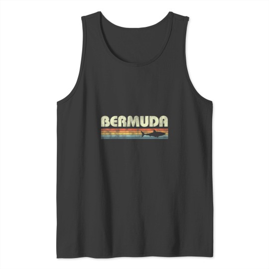 Discover Bermudas Shark Vintages Mens Womens Girls Boys Cruise Souvenir Tank Tops
