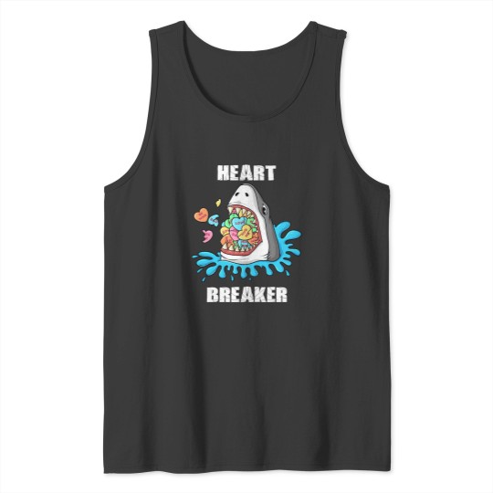 Discover Valentines Day Shark Heart Breaker Funny Boys Kids Tank Tops