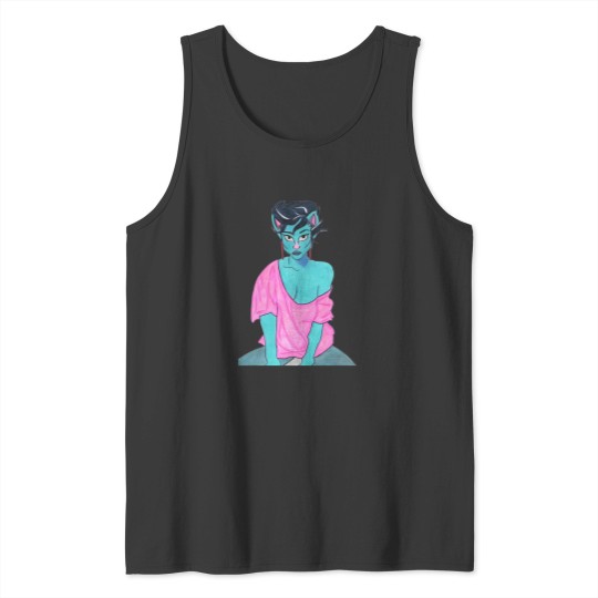 Discover 80'S Blue Cat Lady Tank Tops