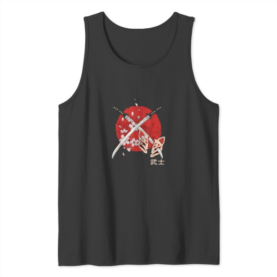 Discover Ancient Japanese Cherry Blossom Samurai Katana S Tank Tops
