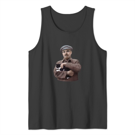 Discover Lenin And A Black And White Cat Tank Tops