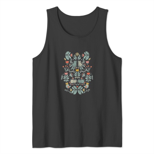 Discover Swedish Folk Cats Tank Tops