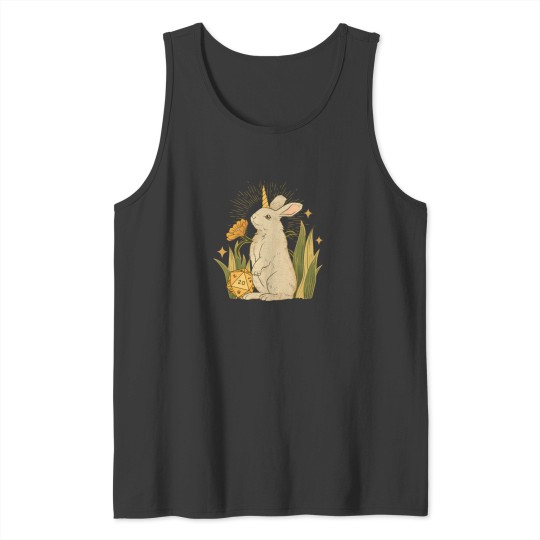 Discover ALMIRAJ DND DICE Cute Rabbit D20 dice. Tank Tops