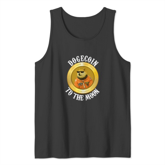 Discover Dogecoin Cool Men'S Moon Astronaut Meme Crypto Doggy Tank Tops