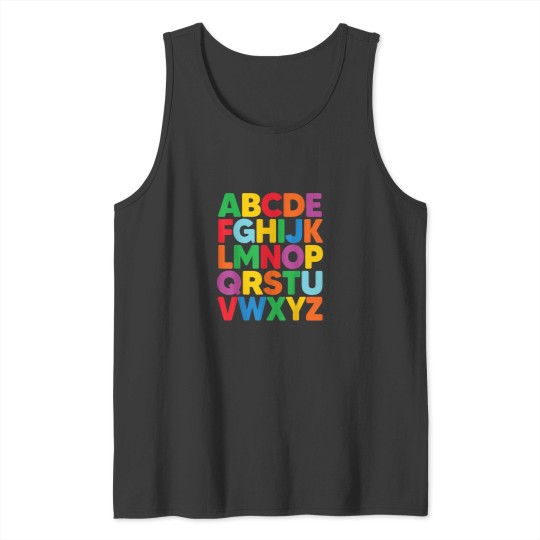 Discover ABCs Shirt Alphabet Colorful Letters Reading Kid Tank Tops