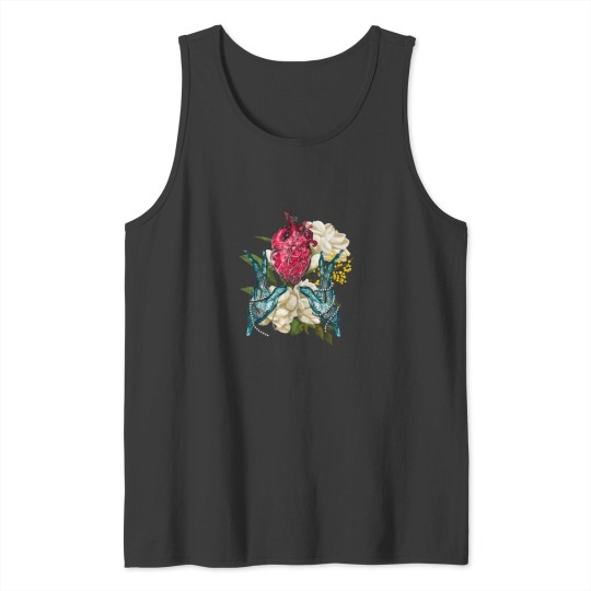 Discover Anatomical Heart And Flowers Doctor Valentine Tank Tops