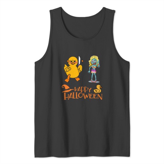 Discover Killer Rubber Duck fighting Zombie Girl Tank Tops