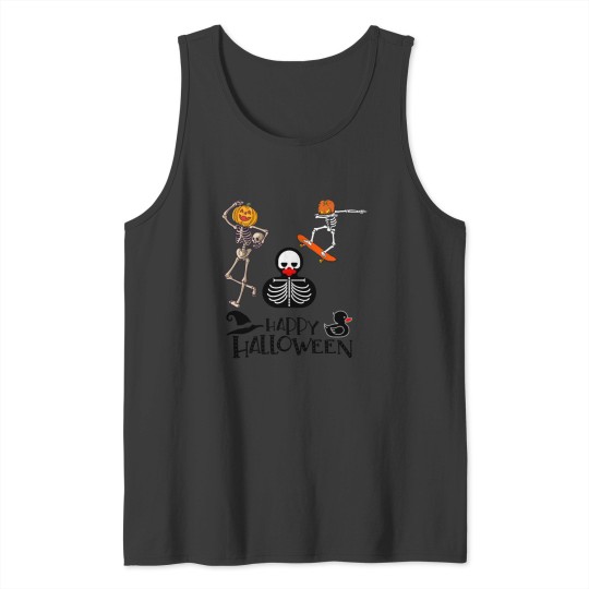 Discover Rubber Duck Skeletonn - Happy Halloween Tank Tops