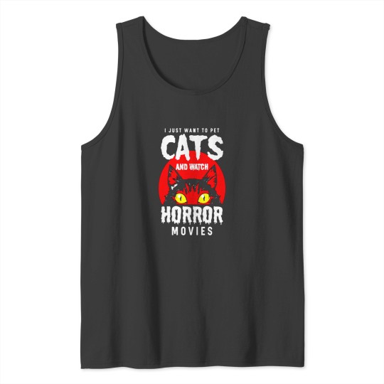 Discover Cats And Horror Movies Tank Tops