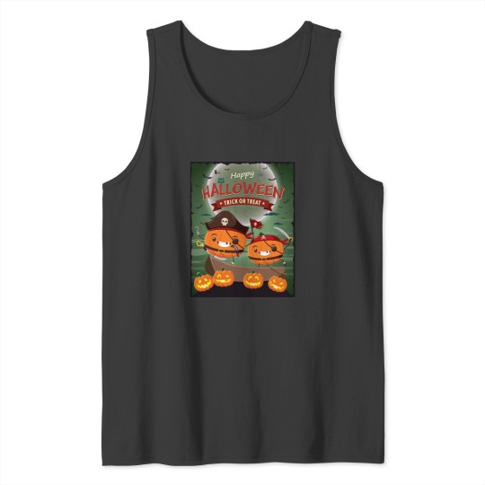 Discover cute pumpkin plays the role of a pirate Tank Tops
