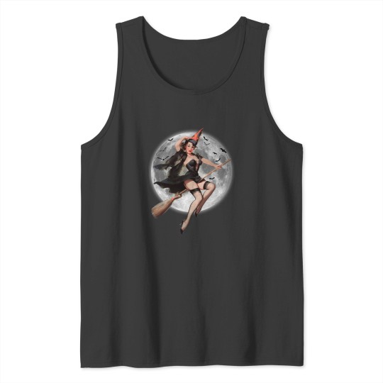 Discover Halloween pin-up witch Tank Tops