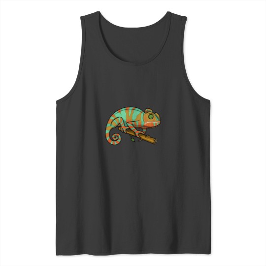 Discover Blue and orange chameleon Tank Tops