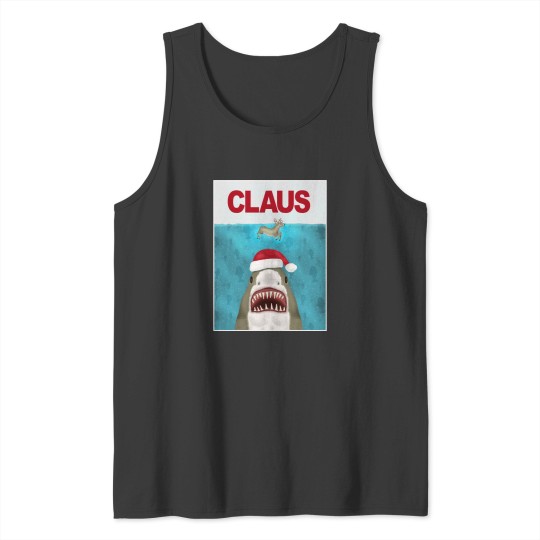 Discover Funny Christmas Santa Claus Shark Reindeer Humor Tank Tops