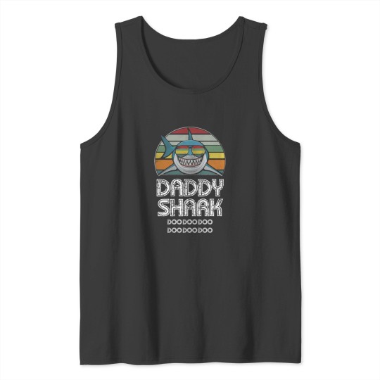 Discover Daddy Shark Retro - For Dark Print Tank Tops
