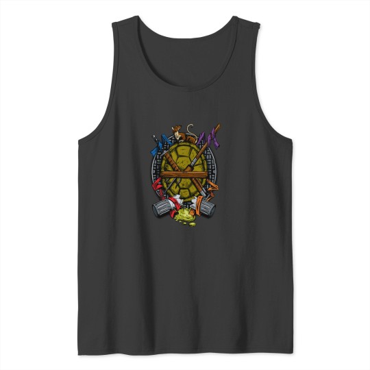 Discover Turtle Family Crest - Full Color Tank Tops