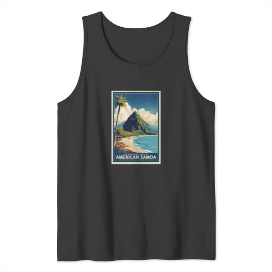 Discover A Vintages Travel Illustration of American Samoa National Park American Samoa United States Tank Tops