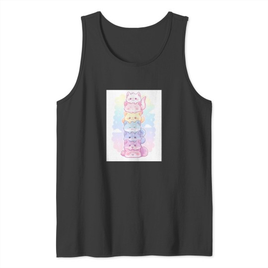 Discover Pastel Cutie Cats Tank Tops