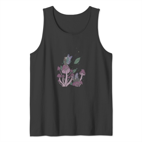 Discover Enchanted Mice With Fairy Wings On Magical Mushrooms Dark Tank Tops