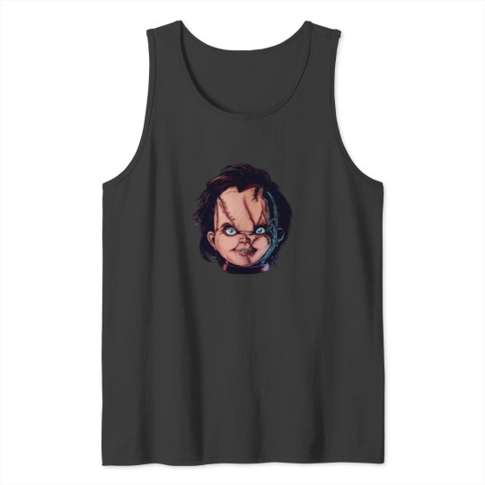 Discover Chucky 80S Movies Childs Play Horror Movie Scary Monsters Slasher Film Vhs Video Tank Tops