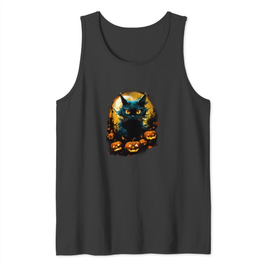 Discover Spooky Halloween Cat 9 Tank Tops