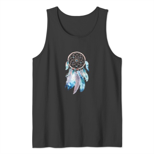 Discover Blue Feathers Dreamcatcher On Purple Tank Tops