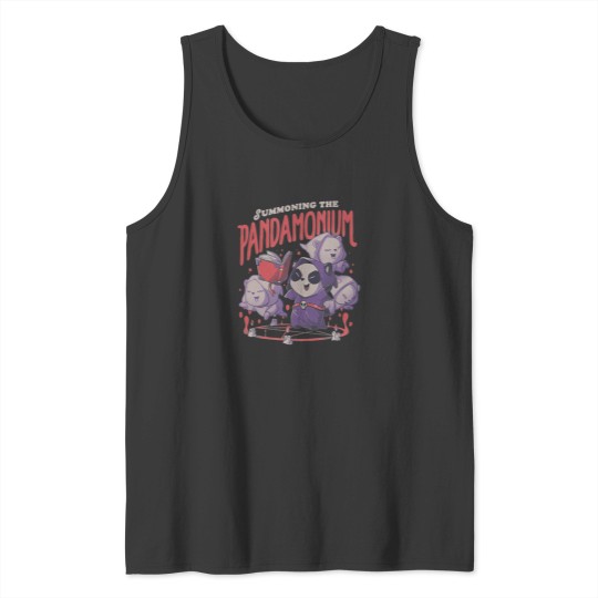 Discover Panda TShirtsummoning The Pandamonium  Cute Funny Evil Creepy Panda Gift Tank Tops