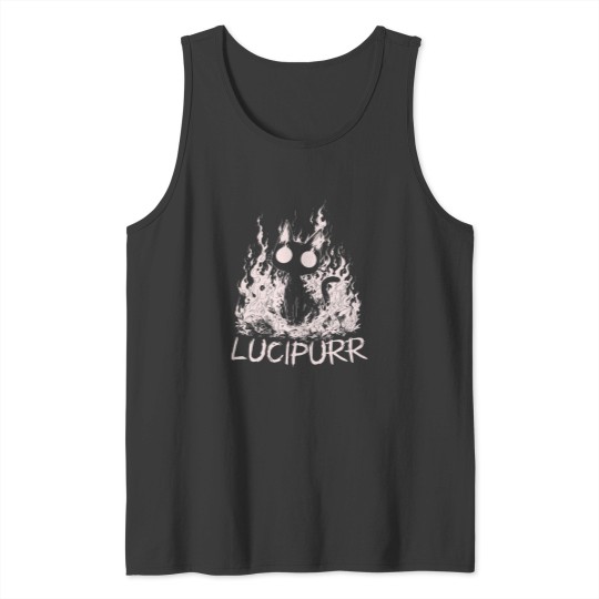 Discover Lucipurr Cat Lover Satanic Lucifer Baphomets Demon Kitty Tank Tops