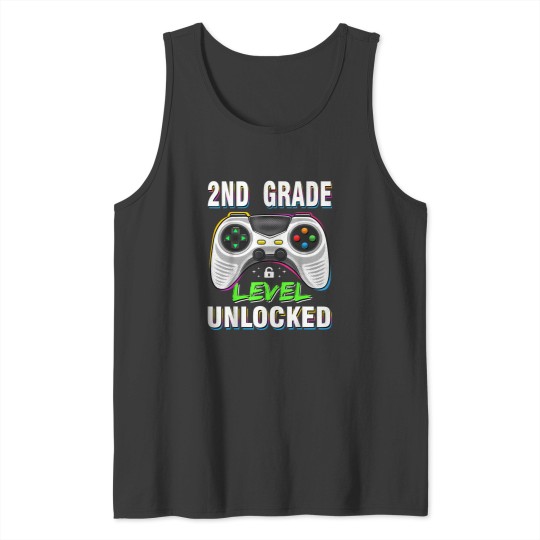 Discover 2Nd Grade Level Unlocked Video Game Back To School Tank Tops