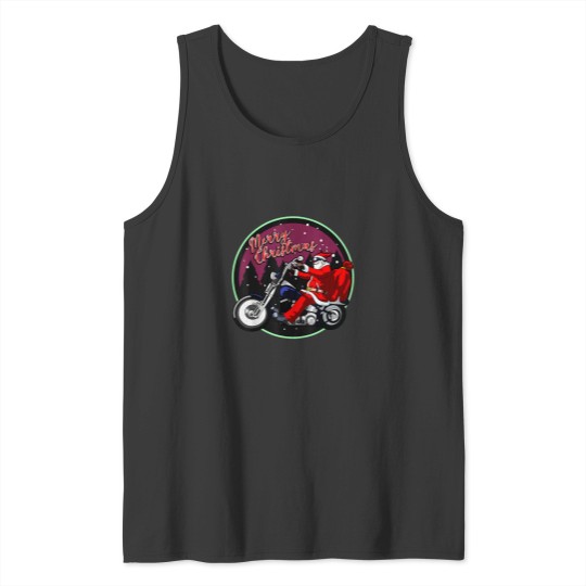 Discover Merry Christmas Santa Claus Racing Christmas Tree Tank Tops