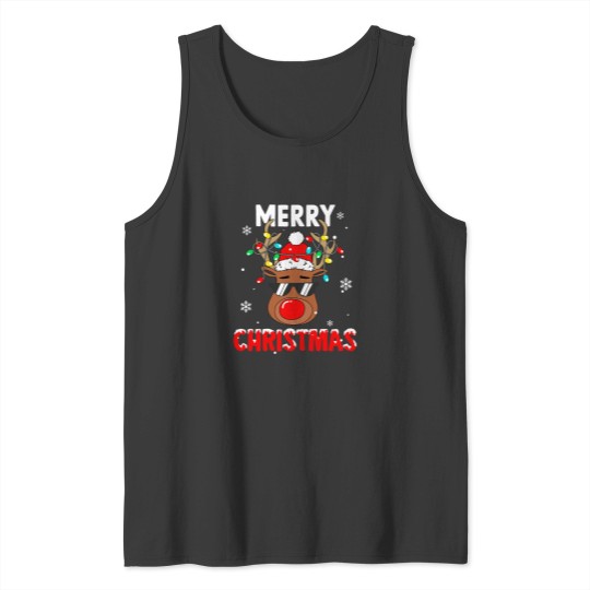 Discover Merry Christmas Reindeer Sunglasses Snow Happy Holiday Tank Tops