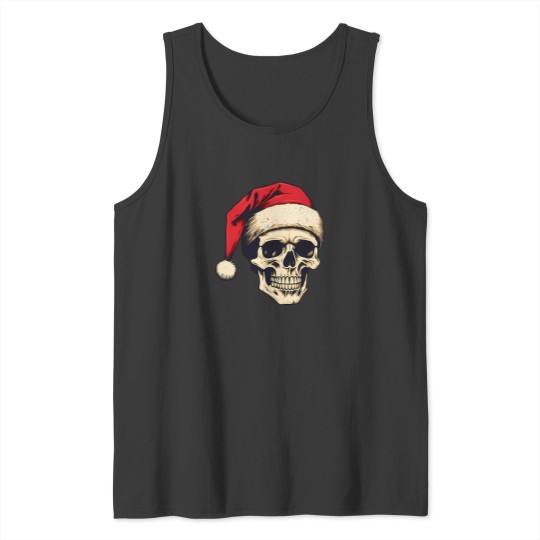Discover A Skull With Santa Clauss Hat Tank Tops