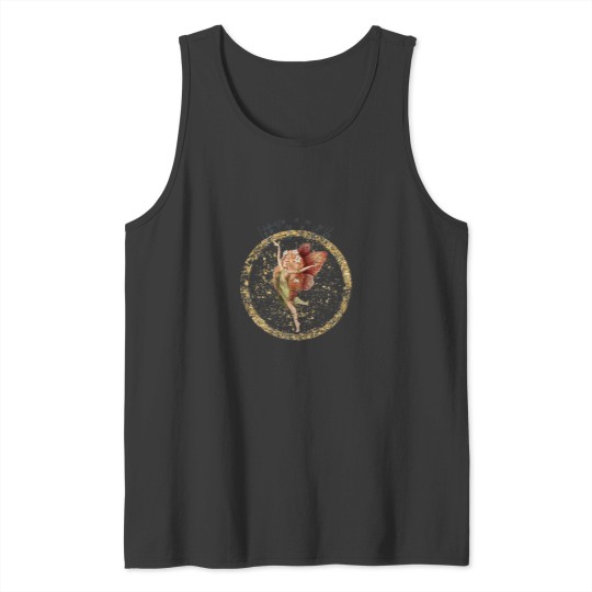 Discover Fairy with blond hair in gold circle Fitted Tank Tops