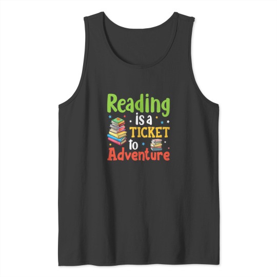 Discover Reading Adventure Library Student Teacher Book School Tank Tops