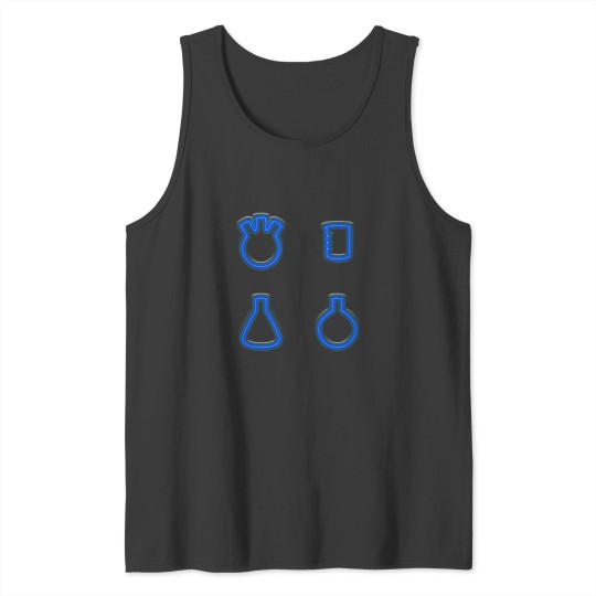 Discover Three Flasks and a Beaker - Neon Blue Tank Tops