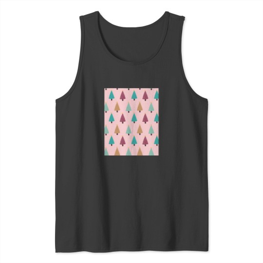 Discover Cute Pink Christmas Tree Pattern Tank Tops