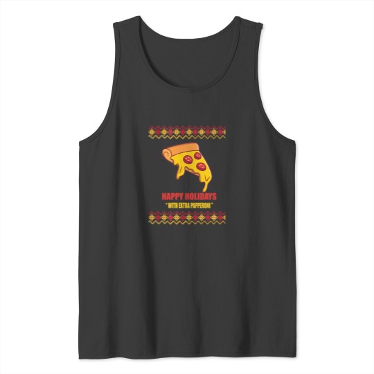 Discover Happy Holidays With Extra Papperoni Tank Tops