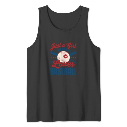 Discover Just A Girl Who Loves Baseball Women Fan Enthusiast Tank Tops