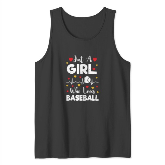 Discover Just A Girl Who Loves Baseball - Baseball Player Lover Tank Tops