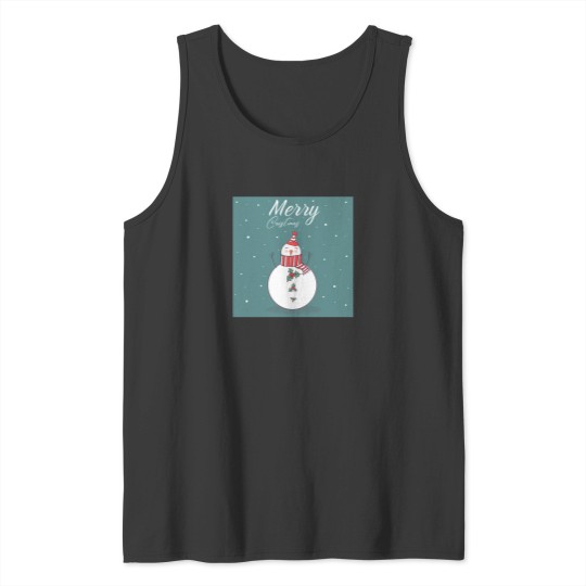 Discover Cutehappy Snowman Wishes Merry Christmas. Tank Tops