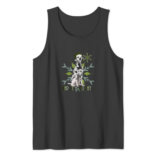 Discover Dalmatian In A Santa Hat Holiday Dog Tank Tops