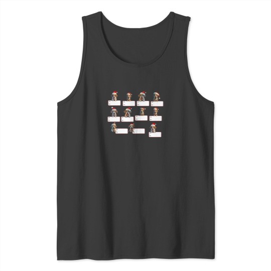Discover Dachshund Dog Christmas Sticker Labels Tank Tops